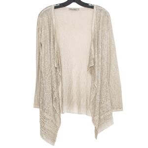 Elena Baldi Cardigan Lagenlook Boho Minimalist Neutral Open Italy Brown Small